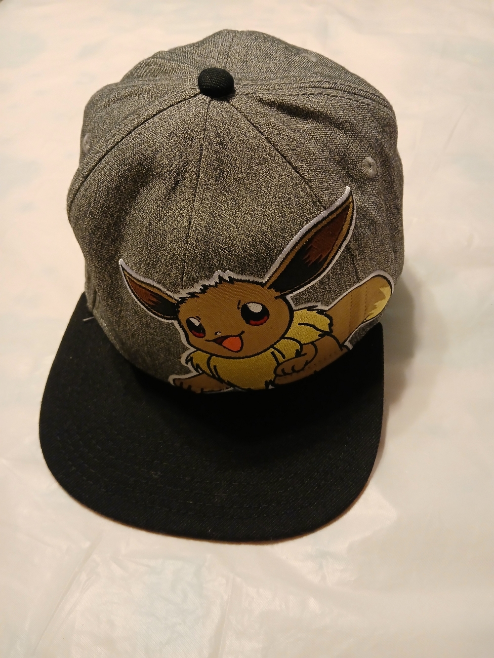 Pokemon Grey Crown Black Brim Eevee Hat